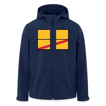 Place name sign blank - fill in yourself! - Men’s Recycled Softshell Jacket by Stanley/Stella - navy - Front - AI Model Male 185 light (185cm)