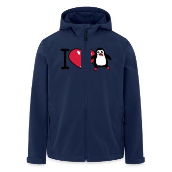 I Love Pinguin Liebe Herz Symbol Süß Kind Baby - Recycelte Männer Softshell-Jacke von Stanley/Stella - Navy - Vorne - AI Model Male 185 light (185cm)