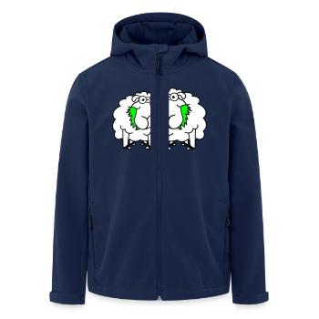 Zwei Schafe Fressen Gras 2 Freunde Team Hungrig - Recycelte Männer Softshell-Jacke von Stanley/Stella - Navy - Vorne - AI Model Male 185 light (185cm)