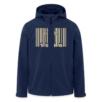 Vintage 1936 Barcode 1936: Year 2025. - Men’s Recycled Softshell Jacket by Stanley/Stella - navy - Front - AI Model Male 185 light (185cm)