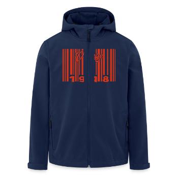 Jahrgang 1948 Geboren im Jahr 1948 77 Jahre alt Barcode Anniversai - Recycelte Männer Softshell-Jacke von Stanley/Stella - Navy - Vorne - AI Model Male 185 light (185cm)