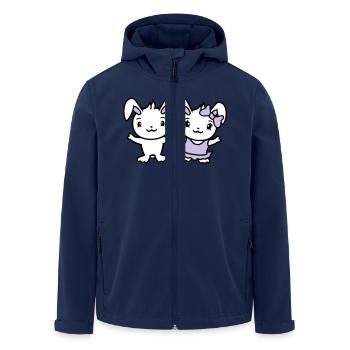 2 Hasen Zwei Freundin Liebe Pärchen Verliebt Süß - Recycelte Männer Softshell-Jacke von Stanley/Stella - Navy - Vorne - AI Model Male 185 light (185cm)