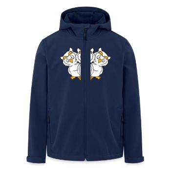 3 Eulen Team Freunde Party Crew drei Brüder Truppe - Recycelte Männer Softshell-Jacke von Stanley/Stella - Navy - Vorne - AI Model Male 185 light (185cm)