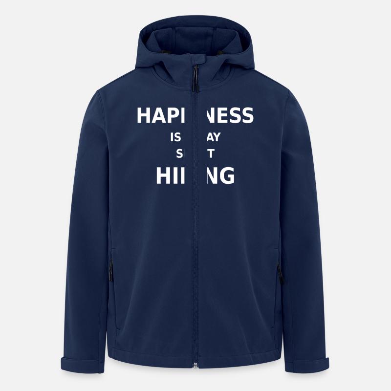 Glück ist ein Tag, den man mit Wandern verbringt - Recycelte Männer Softshell-Jacke von Stanley/Stella - Navy
