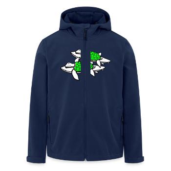 2 tortues d’eau surfeur surf planche de surf mignon - Veste softshell homme en polyester recyclé Stanley/Stella - marine - Devant - AI Model Male 185 light (185cm)