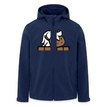 Pferd hinter Zaun versteckt Holz Mauer Stalltür - Recycelte Männer Softshell-Jacke von Stanley/Stella - Navy - Vorne - AI Model Male 185 light (185cm)