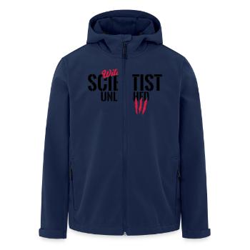 Wilder Wissenschaftler entfesselt - Recycelte Männer Softshell-Jacke von Stanley/Stella - Navy - Vorne - AI Model Male 185 light (185cm)