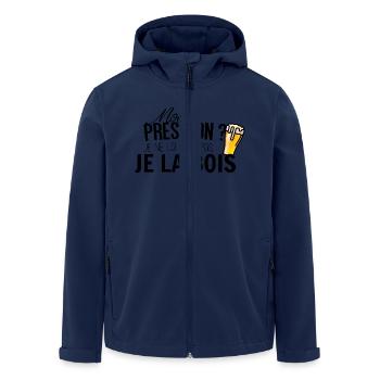 Moi la pression je la subis pas je la bois - Veste softshell homme en polyester recyclé Stanley/Stella - marine - Devant - AI Model Male 185 light (185cm)