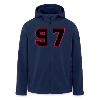 Number97 - Men’s Recycled Softshell Jacket by Stanley/Stella - navy - Front - AI Model Male 185 light (185cm)