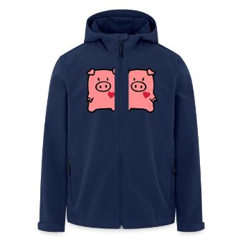 two cute pigs - Men’s Recycled Softshell Jacket by Stanley/Stella - navy - Front - AI Model Male 185 light (185cm)