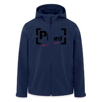 party hard - Men’s Recycled Softshell Jacket by Stanley/Stella - navy - Front - AI Model Male 185 light (185cm)