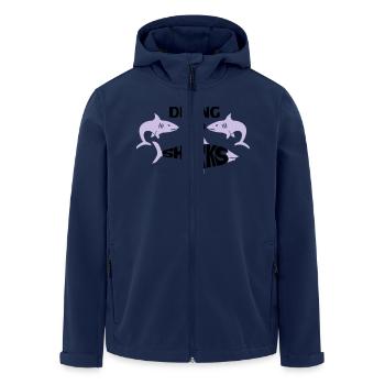 Diving with Sharks - Men’s Recycled Softshell Jacket by Stanley/Stella - navy - Front - AI Model Male 185 light (185cm)