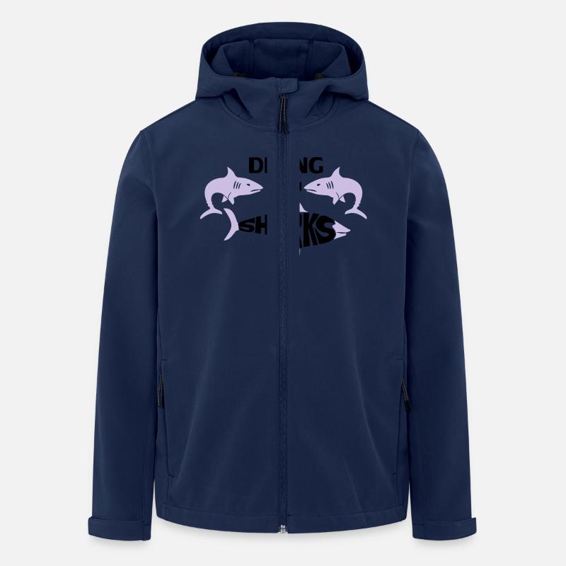 Diving with Sharks - Recycelte Männer Softshell-Jacke von Stanley/Stella - Navy