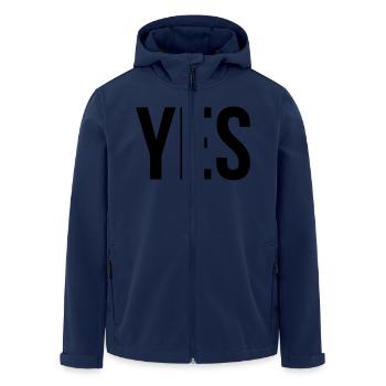 yes - Men’s Recycled Softshell Jacket by Stanley/Stella - navy - Front - AI Model Male 185 light (185cm)