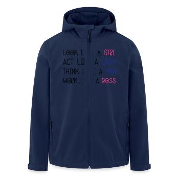 Look Like A Girl - Recycelte Männer Softshell-Jacke von Stanley/Stella - Navy - Vorne - AI Model Male 185 light (185cm)