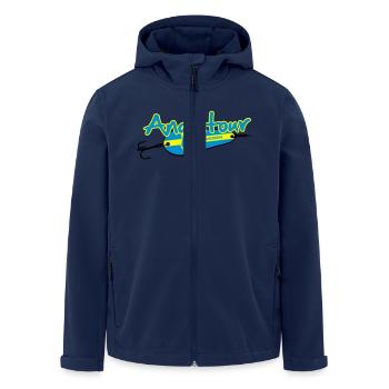 angeltour_schweden_3c - Recycelte Männer Softshell-Jacke von Stanley/Stella - Navy - Vorne - AI Model Male 185 light (185cm)