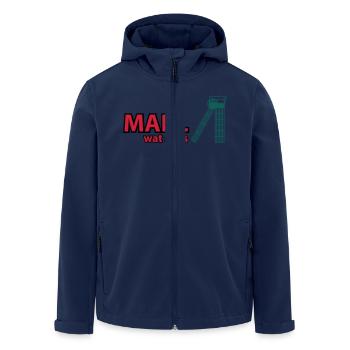 marl - Recycelte Männer Softshell-Jacke von Stanley/Stella - Navy - Vorne - AI Model Male 185 light (185cm)