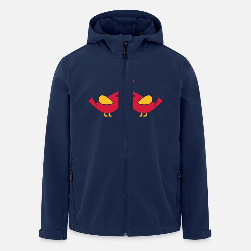 Oiseaux - Veste softshell homme en polyester recyclé Stanley/Stella - marine