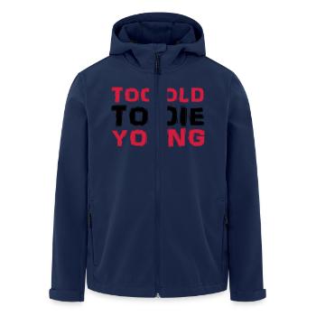 Too old to die young - Recycelte Männer Softshell-Jacke von Stanley/Stella - Navy - Vorne - AI Model Male 185 light (185cm)