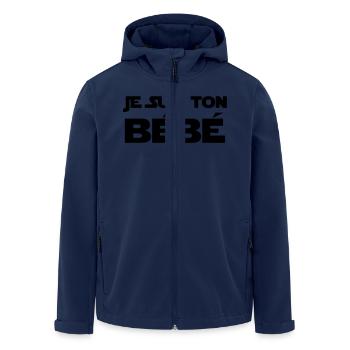 Je suis ton Bébé / Naissance / Papa / Maman / bebe - Veste softshell homme en polyester recyclé Stanley/Stella - marine - Devant - AI Model Male 185 light (185cm)