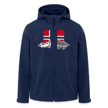 Norway - Mountains & Flag - Recycelte Männer Softshell-Jacke von Stanley/Stella - Navy - Vorne - AI Model Male 185 light (185cm)