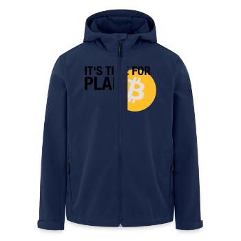 IT'S TIME FOR PLAN B (BITCOIN) - Recycelte Männer Softshell-Jacke von Stanley/Stella - Navy - Vorne - AI Model Male 185 light (185cm)