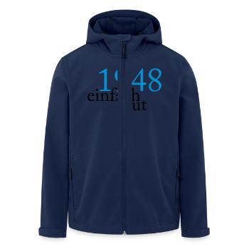 Jahrgang 1948 geboren - Recycelte Männer Softshell-Jacke von Stanley/Stella - Navy - Vorne - AI Model Male 185 light (185cm)