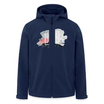 ADVENTURE - Men’s Recycled Softshell Jacket by Stanley/Stella - navy - Front - AI Model Male 185 light (185cm)