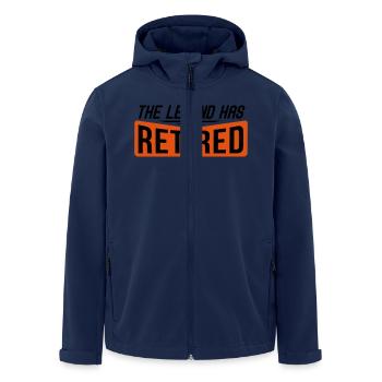 Pensionierung - Recycelte Männer Softshell-Jacke von Stanley/Stella - Navy - Vorne - AI Model Male 185 light (185cm)
