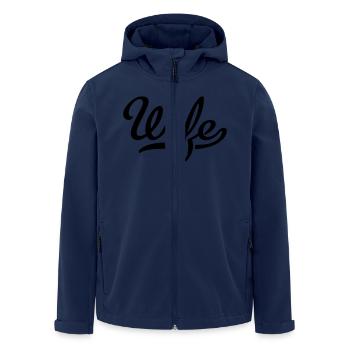 Wife - Men’s Recycled Softshell Jacket by Stanley/Stella - navy - Front - AI Model Male 185 light (185cm)