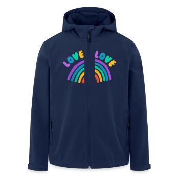 Love is all - Men’s Recycled Softshell Jacket by Stanley/Stella - navy - Front - AI Model Male 185 light (185cm)