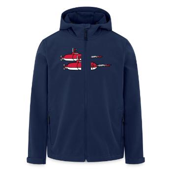 2 Militär U-Boote Schießen Torpedo Raketen Angriff - Recycelte Männer Softshell-Jacke von Stanley/Stella - Navy - Vorne - AI Model Male 185 light (185cm)