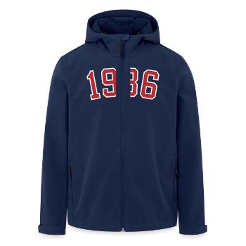 Sport year of birth 1936 - Men’s Recycled Softshell Jacket by Stanley/Stella - navy - Front - AI Model Male 185 light (185cm)