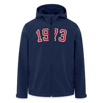 Year of birth sport 1973 - Men’s Recycled Softshell Jacket by Stanley/Stella - navy - Front - AI Model Male 185 light (185cm)
