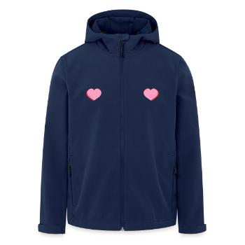 Letter i red hearts - Men’s Recycled Softshell Jacket by Stanley/Stella - navy - Front - AI Model Male 185 light (185cm)