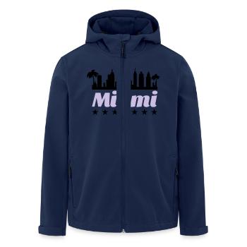 Miami - Men’s Recycled Softshell Jacket by Stanley/Stella - navy - Front - AI Model Male 185 light (185cm)