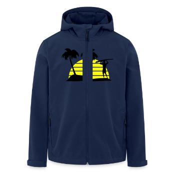 surfing - Men’s Recycled Softshell Jacket by Stanley/Stella - navy - Front - AI Model Male 185 light (185cm)