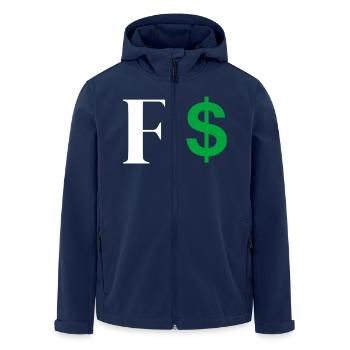 Letter f dollar - Men’s Recycled Softshell Jacket by Stanley/Stella - navy - Front - AI Model Male 185 light (185cm)