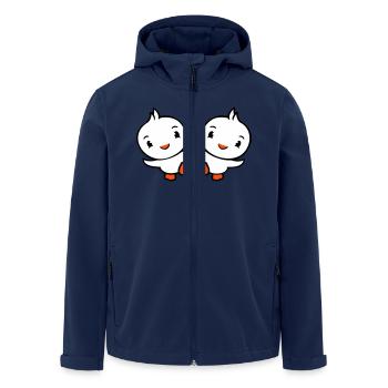 2 Enten Freunde glücklich süß niedlich freundlich - Recycelte Männer Softshell-Jacke von Stanley/Stella - Navy - Vorne - AI Model Male 185 light (185cm)