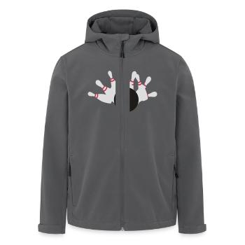 Bowling - Men’s Recycled Softshell Jacket by Stanley/Stella - anthracite - Front - AI Model Male 185 light (185cm)