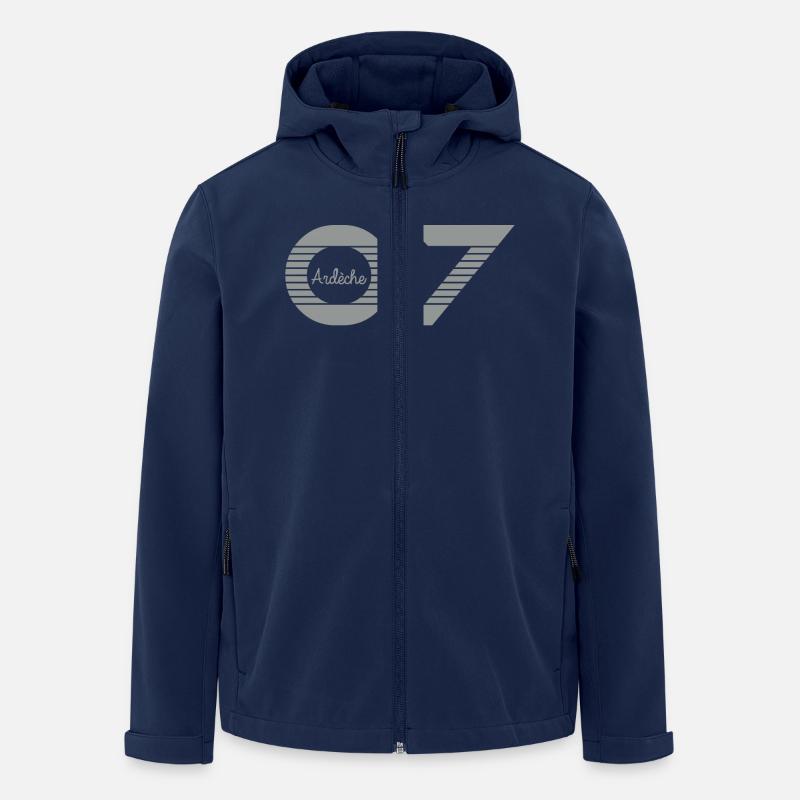 Rhône Alpes Ardèche 07 - Veste softshell homme en polyester recyclé Stanley/Stella - marine