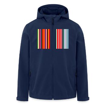 Europe Barcode Flag - Men’s Recycled Softshell Jacket by Stanley/Stella - navy - Front - AI Model Male 185 light (185cm)