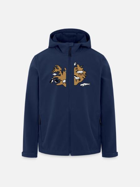 island Karte Tiere - Recycelte Männer Softshell-Jacke von Stanley/Stella - Navy