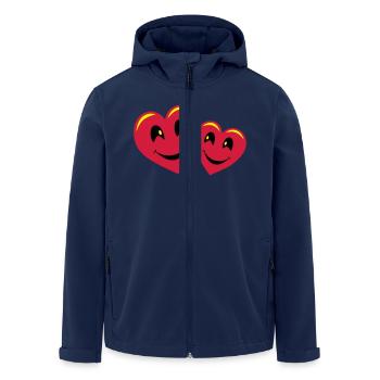 Herzende Herzen - Recycelte Männer Softshell-Jacke von Stanley/Stella - Navy - Vorne - AI Model Male 185 light (185cm)