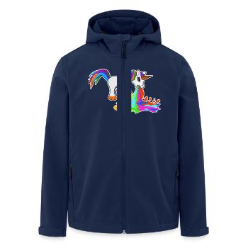 Kotzendes Einhorn - Recycelte Männer Softshell-Jacke von Stanley/Stella - Navy - Vorne - AI Model Male 185 light (185cm)