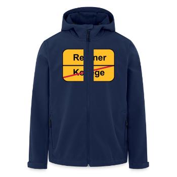 Pensionierung - Recycelte Männer Softshell-Jacke von Stanley/Stella - Navy - Vorne - AI Model Male 185 light (185cm)