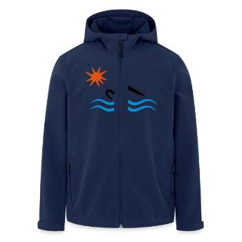 open water - Men’s Recycled Softshell Jacket by Stanley/Stella - navy - Front - AI Model Male 185 light (185cm)