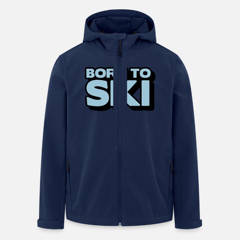 born to ski 2 col - Recycelte Männer Softshell-Jacke von Stanley/Stella - Navy