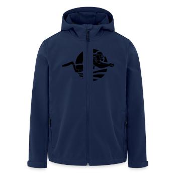 Sidemount-Forum Logo - Recycelte Männer Softshell-Jacke von Stanley/Stella - Navy - Vorne - AI Model Male 185 light (185cm)