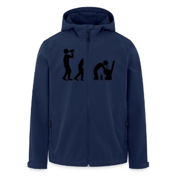 Drunken Evolution - Recycelte Männer Softshell-Jacke von Stanley/Stella - Navy - Vorne - AI Model Male 185 light (185cm)